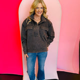 Ash Black Half-Snap Sweatshirt