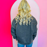 Ash Black Half-Snap Sweatshirt