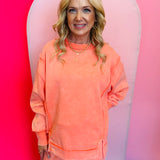 Coral Acid Wash Fleece Sweatpants