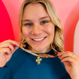 Vintage Scarf Gold Cross Charm Necklace