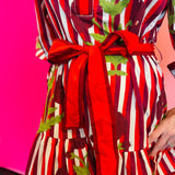 Garnet Floral Stripe Dress