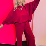 Cabernet Ribbed Pullover Pants Set