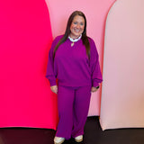 Lt. Plum Ribbed Pullover Pants Set
