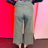 Olive Scalloped Hem Jeans