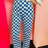 Blue Demi Checkered Jeans