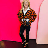 Orange & Black Checkered Reaper Patch Cardigan