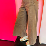 Mahogany Cropped Gaucho Denim Jeans