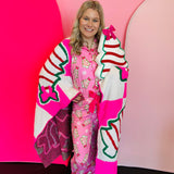 Checkered Bow Christmas Treat Blanket