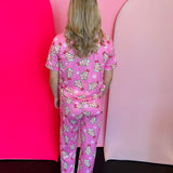 Bow Christmas Treat Ruffle Pajama Set