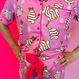 Bow Christmas Treat Ruffle Pajama Set