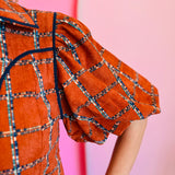 Rust Plaid Corduroy Top