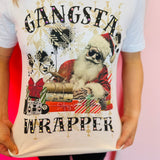 Santa Gangsta Wrapper Rhinestone Tee