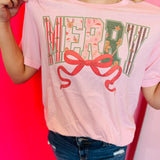 Merry Pink Bow Tee