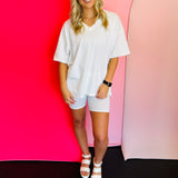 White Biker Shorts Set