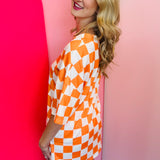 Orange Checkered Short Set