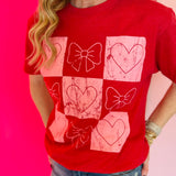 Checkered Bows & Heart Tee