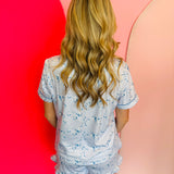 Blue Bow Pajama Set (2pcs)