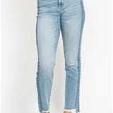 Judy Blue HW Vintage Wash / Fray Hem Jeans