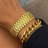 Thick Gold Watch Band Bracelet