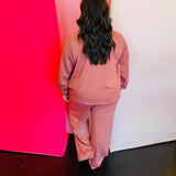 Winter Rose Scuba Crewneck Pullover Pants Set