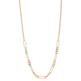 Enamel Multicolor Paperclip Chain