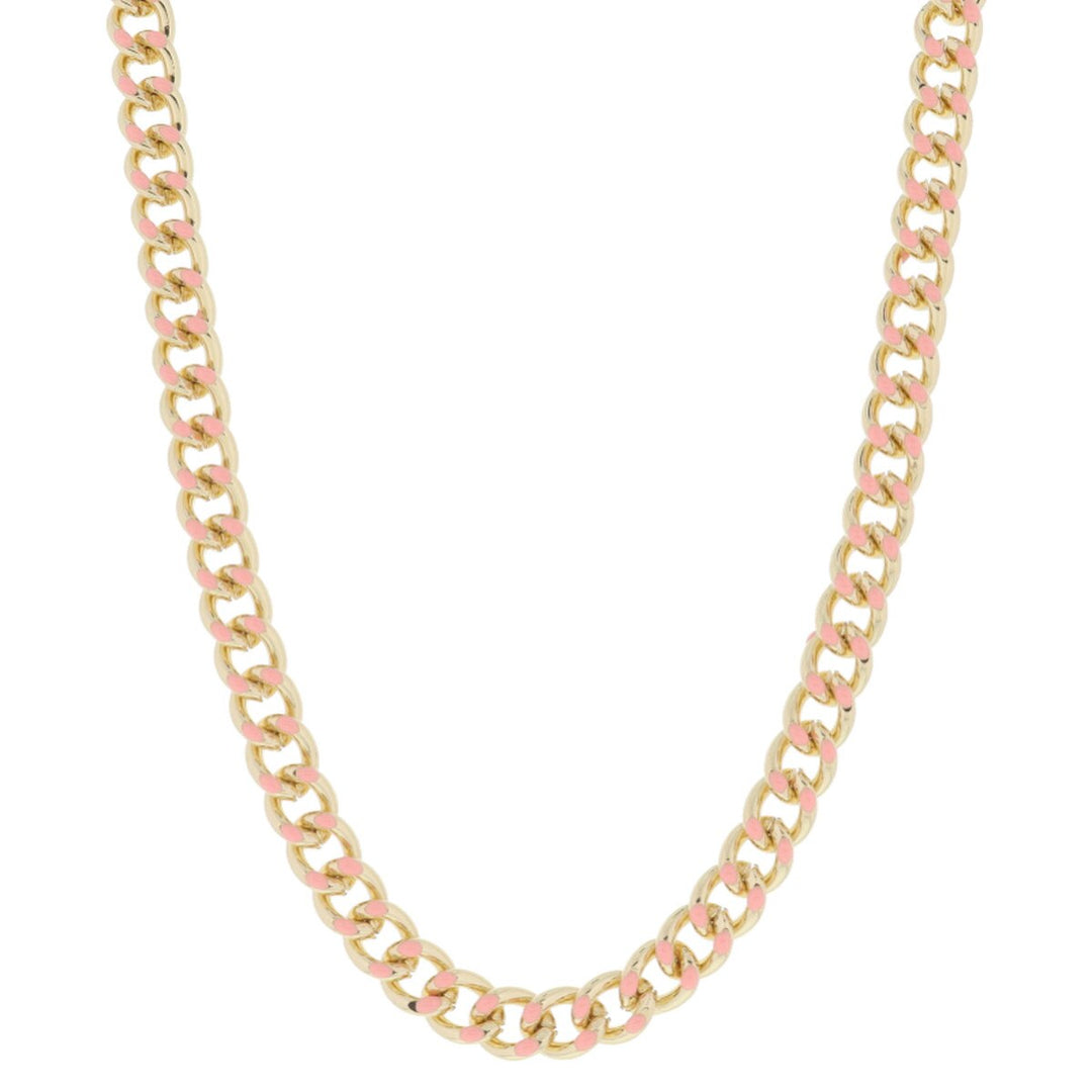 Blush Enamel Curb Chain Necklace