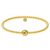 Bara Boheme elegant 14K gold filled beaded bracelet with mixed 3mm and a single 6mm bead.
