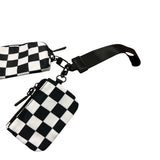 Double Wristlet - Black/White Checkered