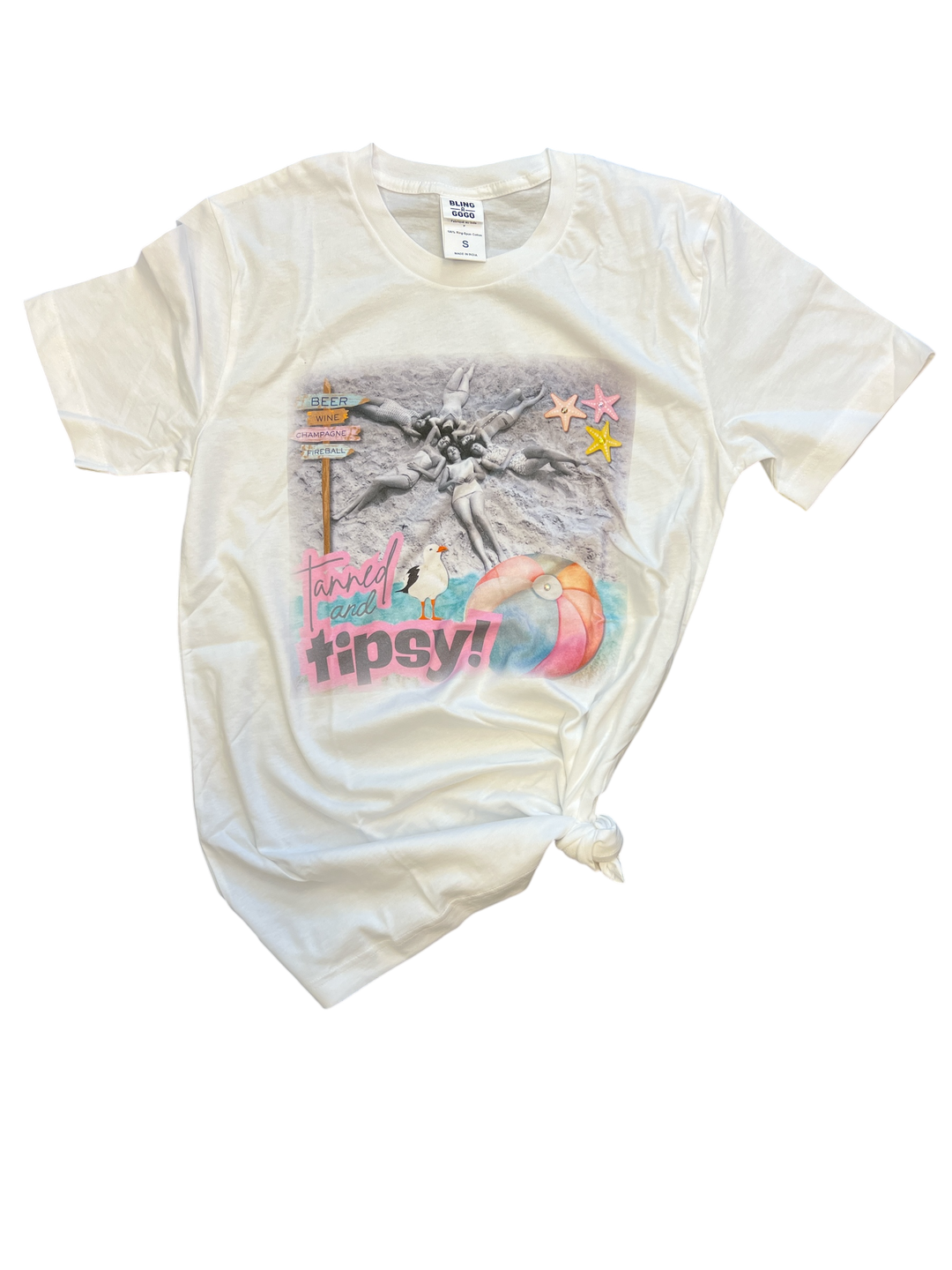 Tanned & Tipsy Blinged Tee