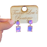 Lilac Gem Drop Earrings