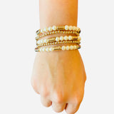 Gold & Pearl Bracelet Set (Water Resistant)
