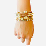 Pearl & Gold Bracelet Set (Water Resistant)