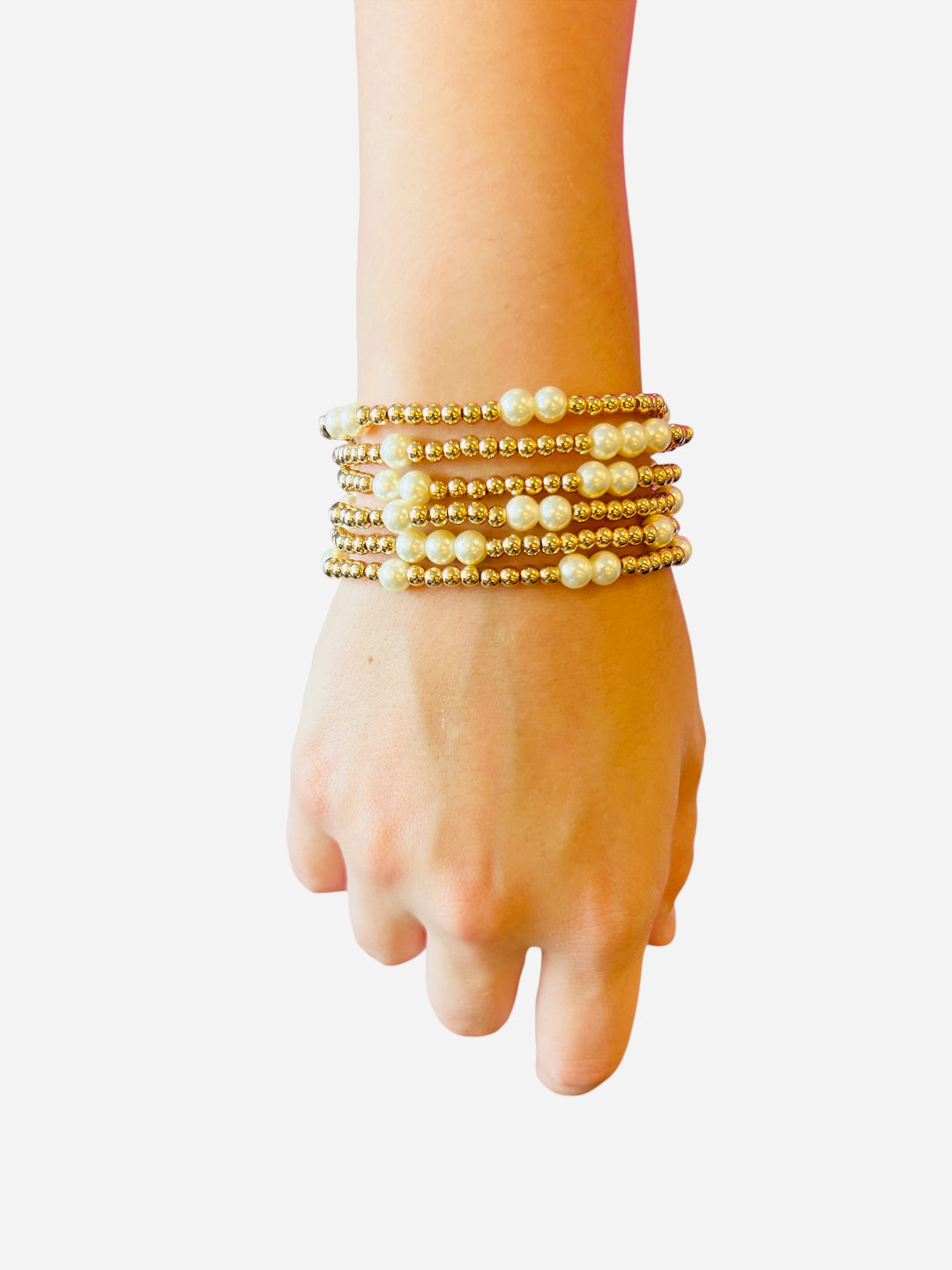 Pearl & Gold Bracelet Set (Water Resistant)