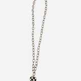 Black & White Checkered Heart Necklace