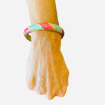 Blue & Pink Rhinestone Cuff Bracelet