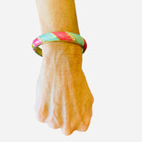 Blue & Pink Rhinestone Cuff Bracelet