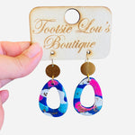 confetti & gold teardrop earrings