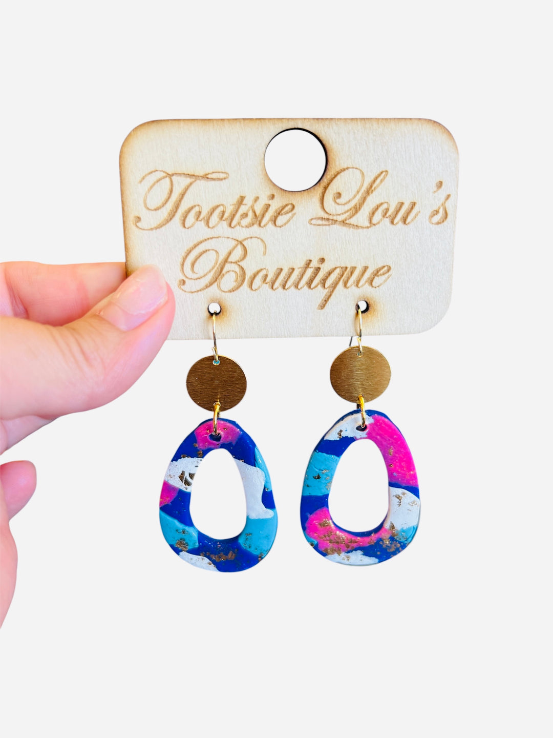confetti & gold teardrop earrings