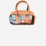 Pink Clear Plastic Top Handle Crossbody