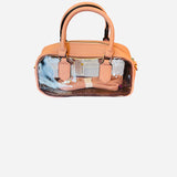 Pink Clear Plastic Top Handle Crossbody