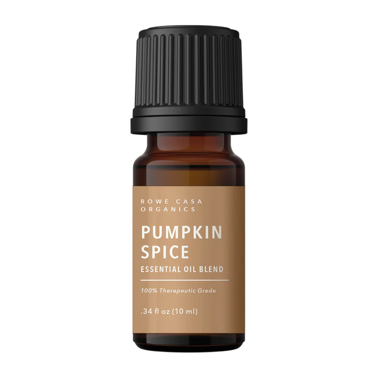 Rowe Casa Organics Pumpkin Spice essential oil blend bottle