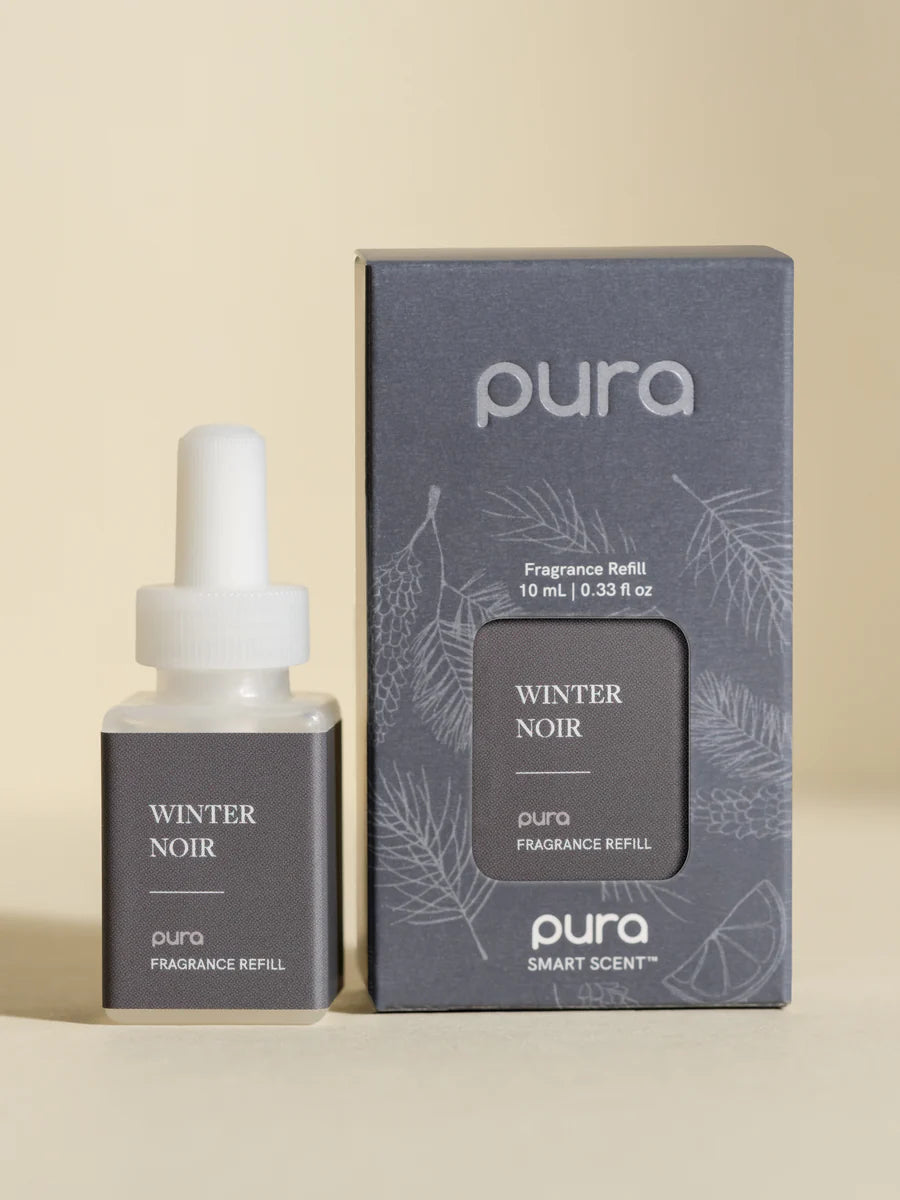 Pura Winter Noir fragrance refill bottle.