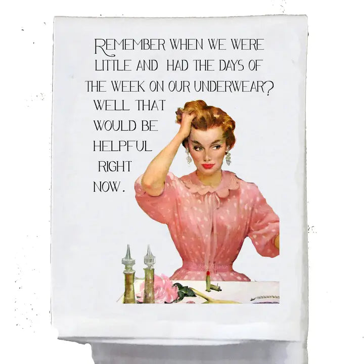 Remember When We Were Little Tea Towel