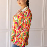 Pleats and Petals Flare Sleeve Top
