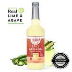 Skinny Mixes Spicy Margarita Mix with lime, agave, and jalapeño for a bold, low-sugar cocktail.