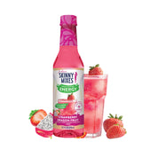 A bottle of Skinny Mixes SF Strawberry Dragon Fruit Energy Syrup.