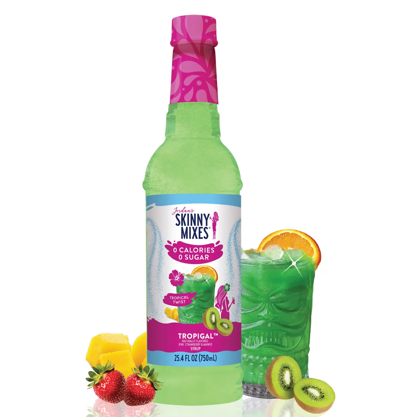 Skinny Mixes Tropigal Syrup bottle.