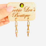 Small gold linked earrings with minimalist style and water-resistant finish for daily wear.