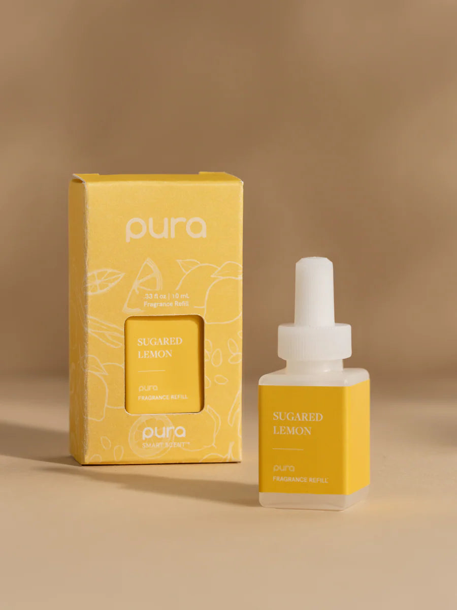 Pura Sugared Lemon fragrance refill bottle.