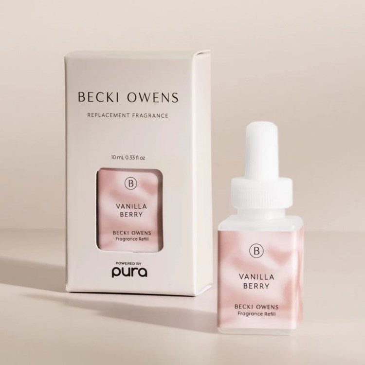 Pura Vanilla Berry fragrance vial with notes of berries, vanilla, and citrus